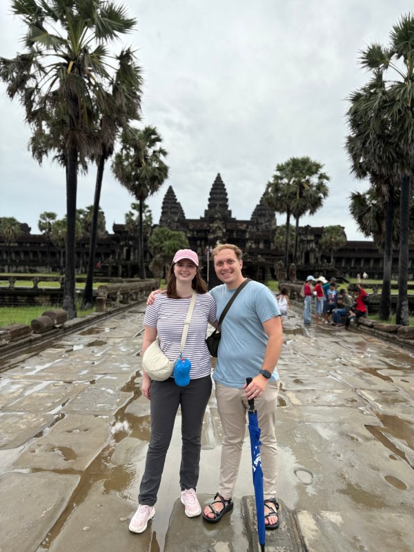 Emily and Bryson in front of Angkor Wat
