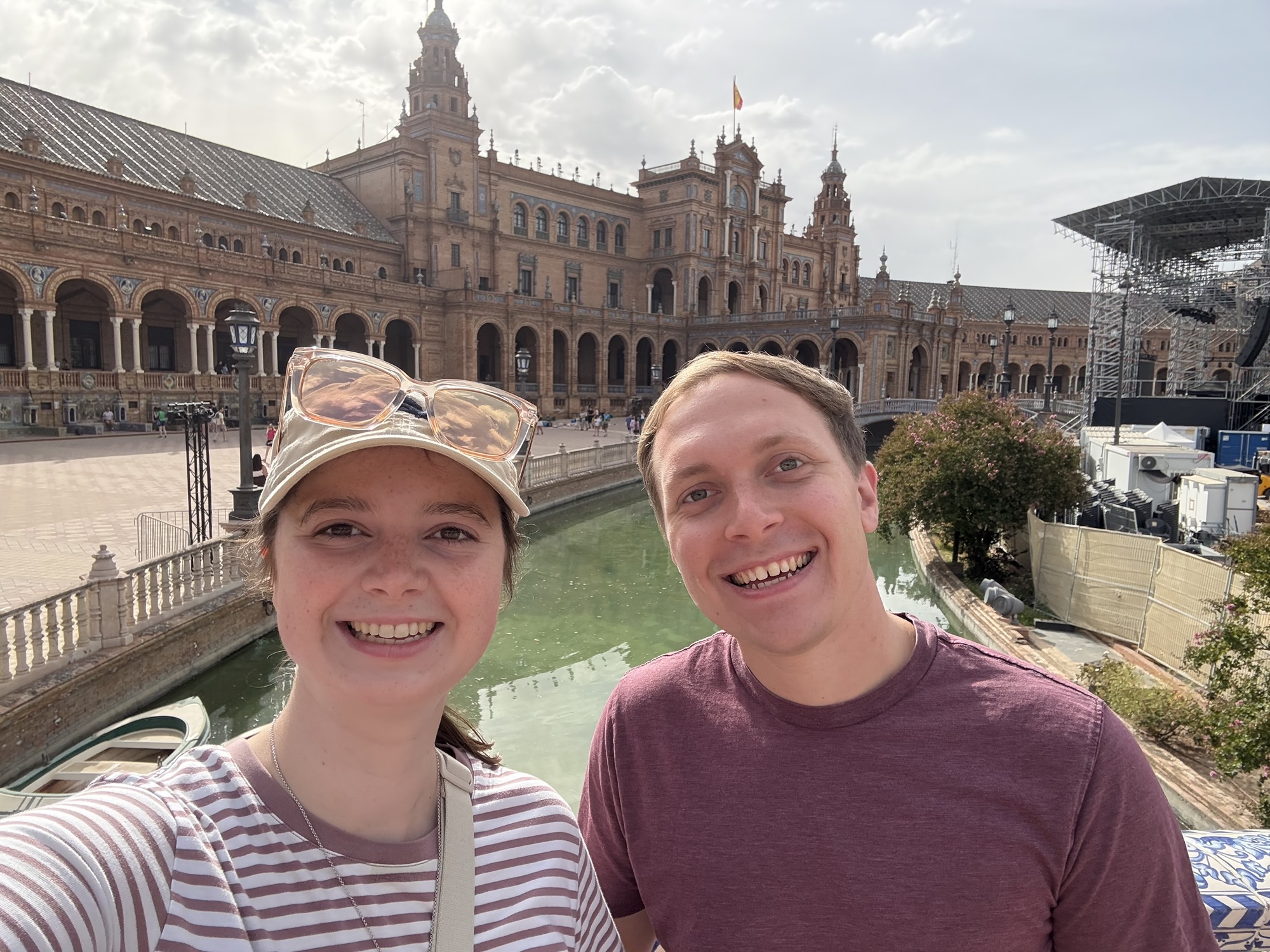 Emily and Bryson at Plaza de España in Seville